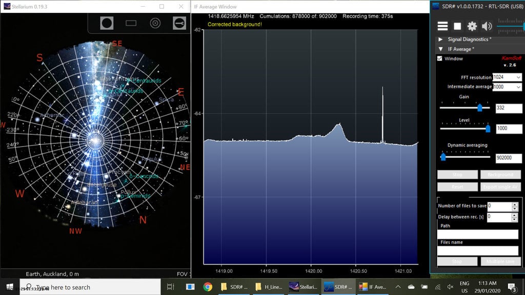 Hydrogen Line Peak (Ignore the Narrowband Peak)