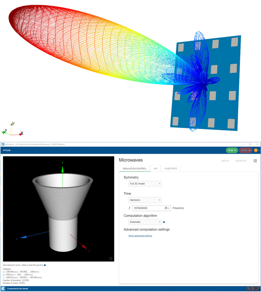 CENOS Antenna Design Program Screenshots