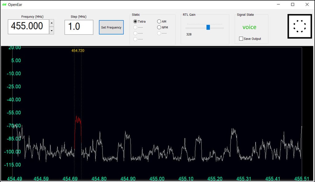 OpenEar TETRA Voice Decoder Screenshot