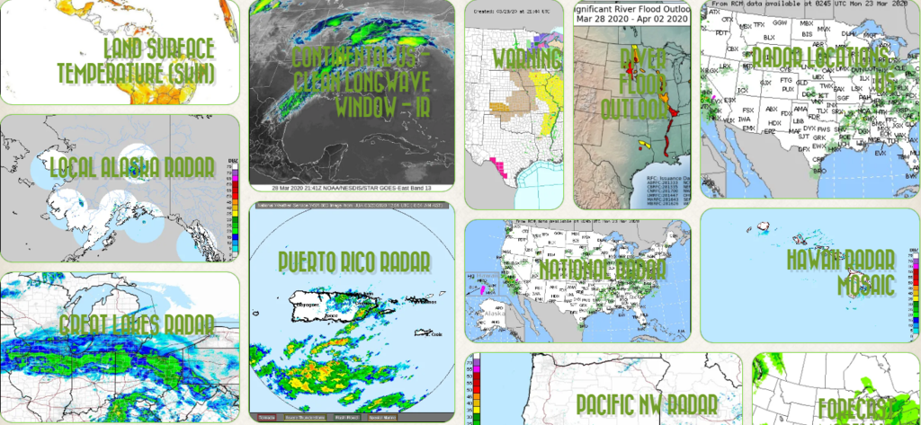 Some EMWIN Images Received by Carl Reinmann's GOES receiver.