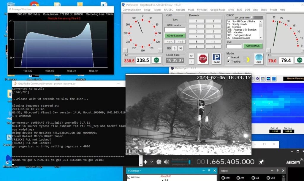 Job's Radio Telescope detects Maser W3(OH).