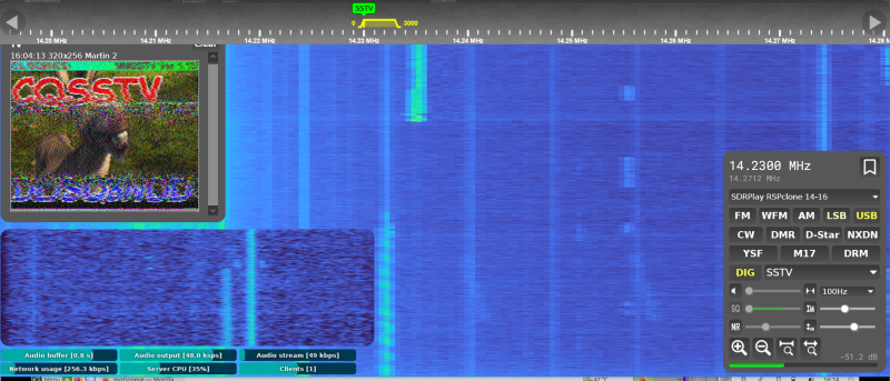 SSTV Image received by the luarvique fork of OpenWebRX. Credit: Neil Howard