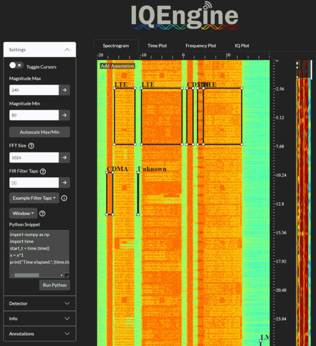 IQEngine A Based Toolkit for Sharing and Analyzing RF IQ Recordings