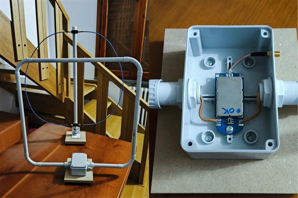 Marco's YouLoop stand, and the inside of the HFDY active loop.