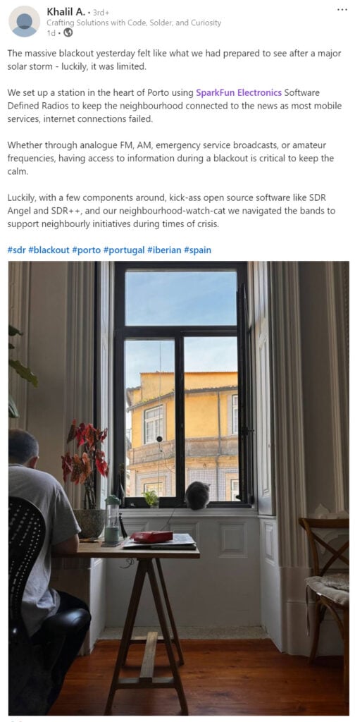 RTL-SDR provides news during Spain and Portugal blackouts