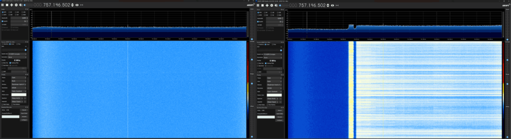 HydraSDR (Left) Airspy (Right) No Antenna