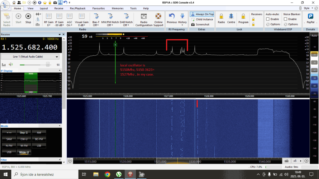 ADS-C Being Received with an 1.8m dish, cheap Aliexpress LNB and SDRplay RSP1B.