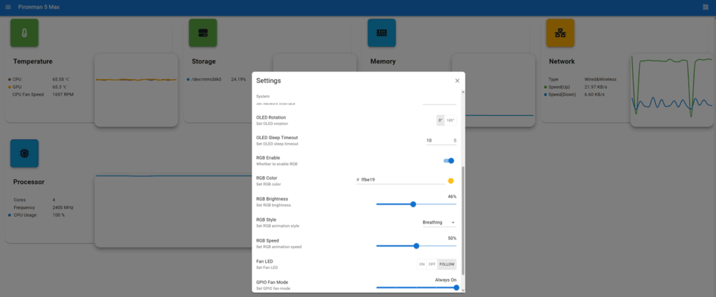 Pironman 5 Web UI