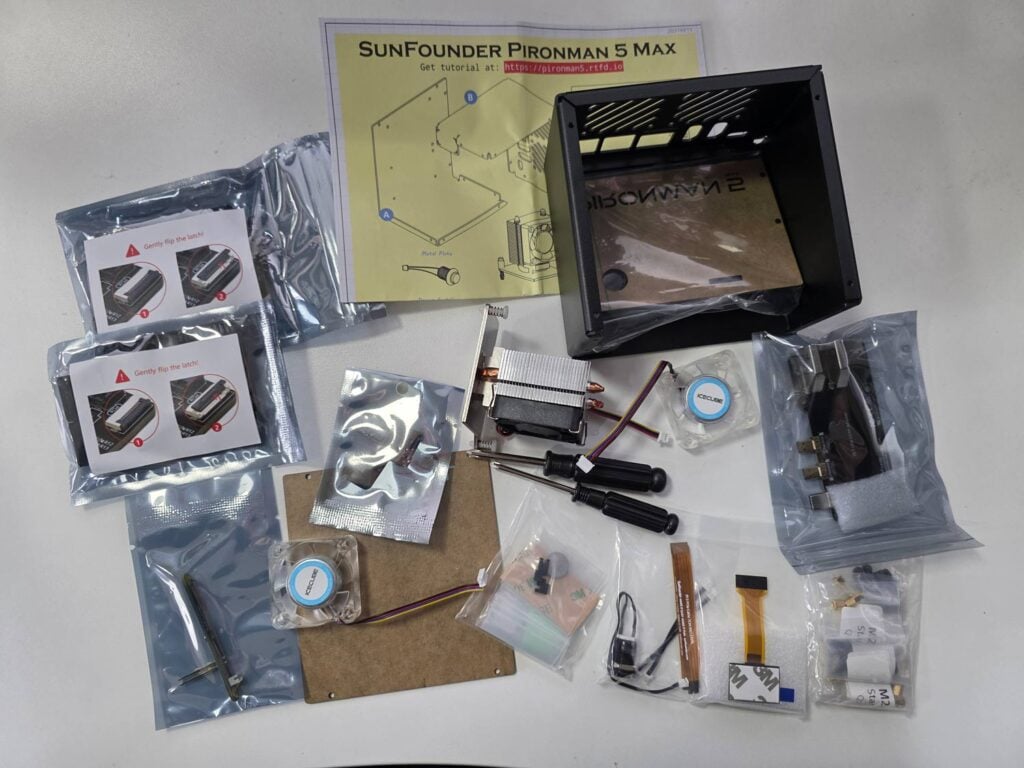 All parts included with the Pironman 5.