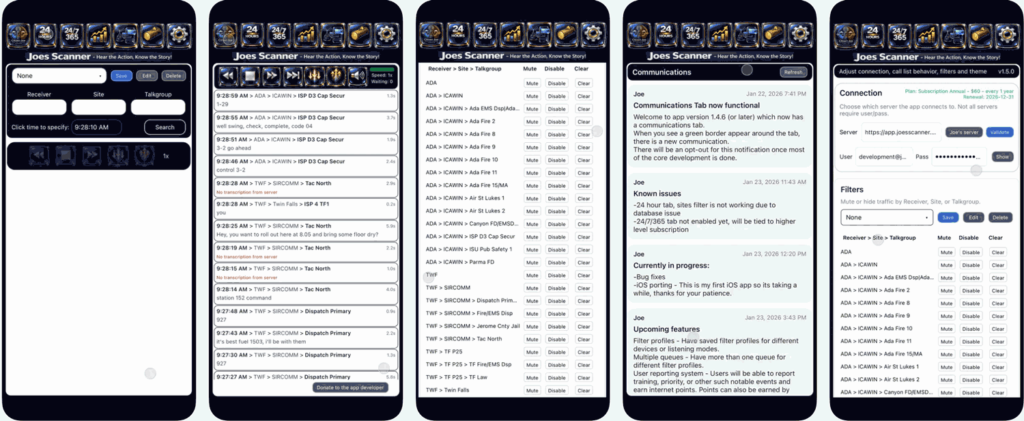 JoesScanner - Mobile Interface