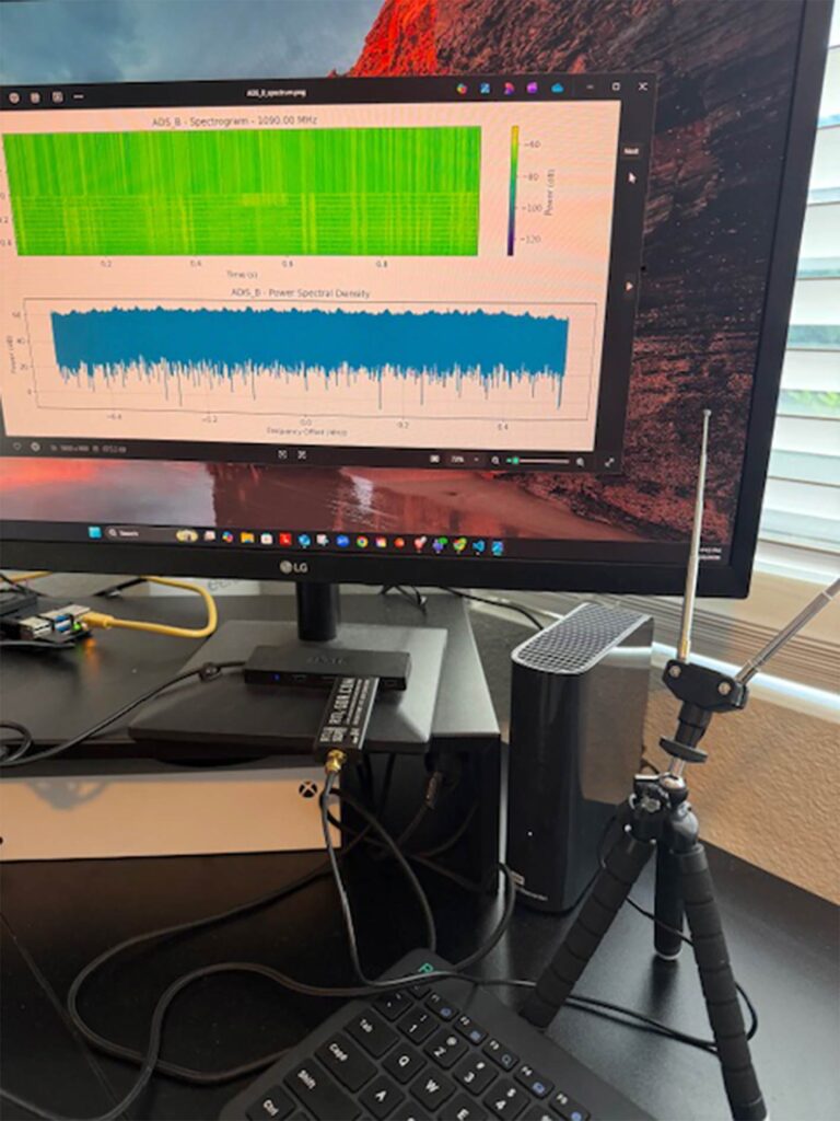 RTL-ML Setup: RTL-SDR Blog V4, Dipole Antenna and Indiedroid Nova ARM Computer.