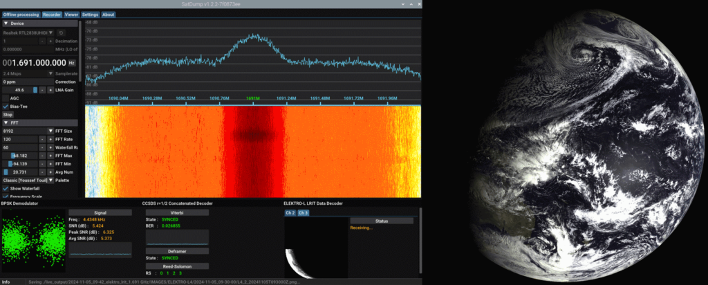 Receiving Electro-L Satellite Imagery With SatDump