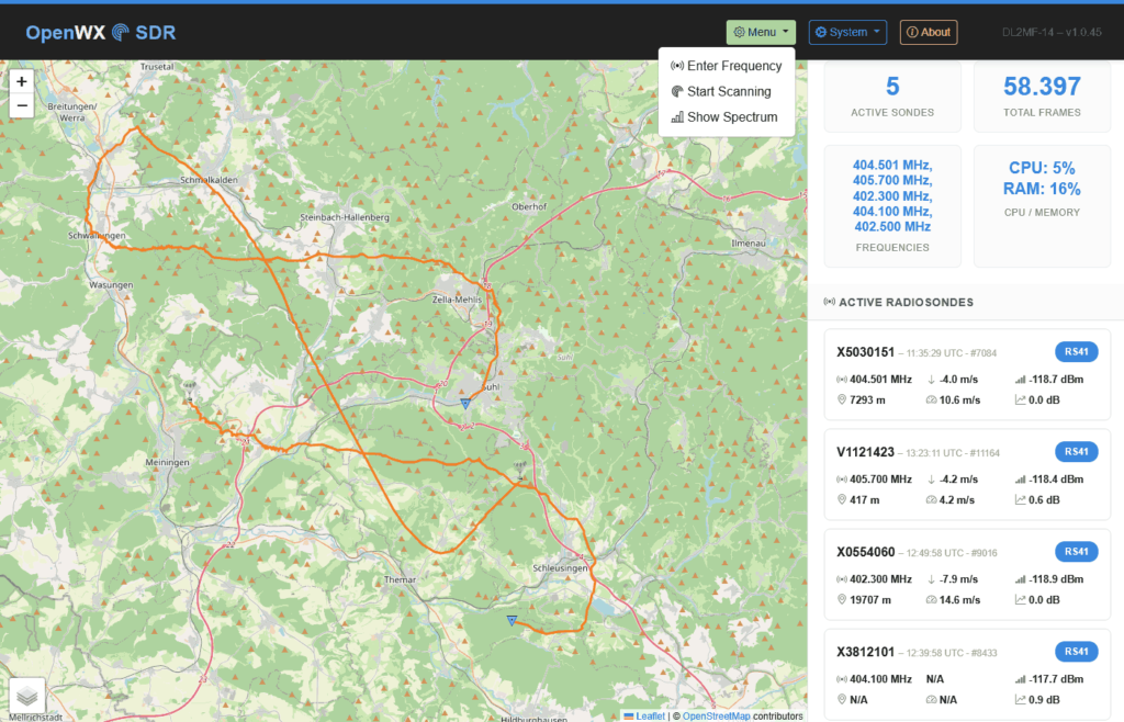 OpenWXSDR Web Interface