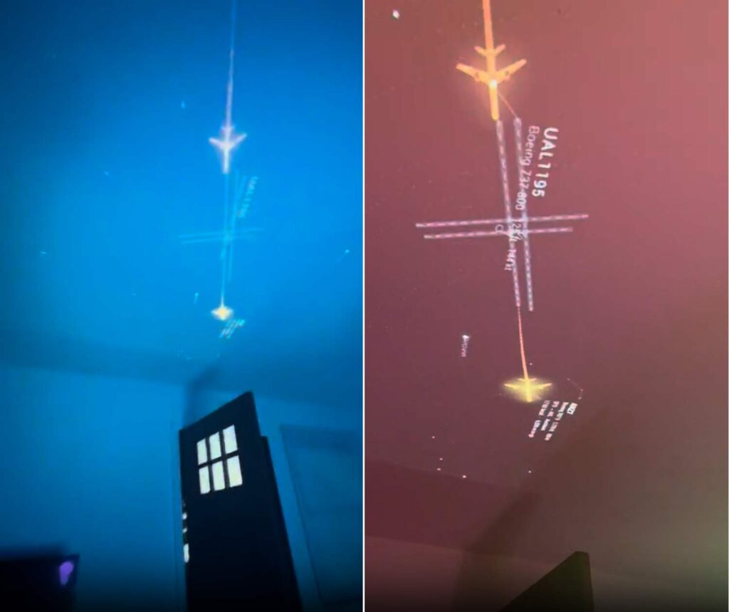 Skylight Ceiling Projecting Live Aircraft via ADS-B data on the Ceiling