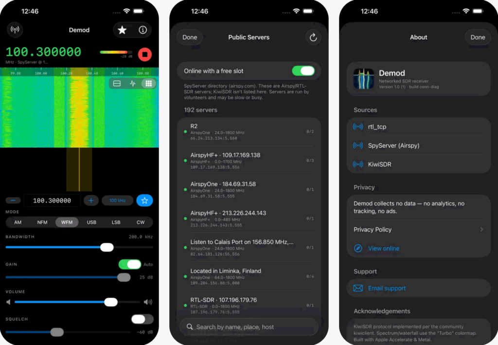 Demod iOS SDR App
