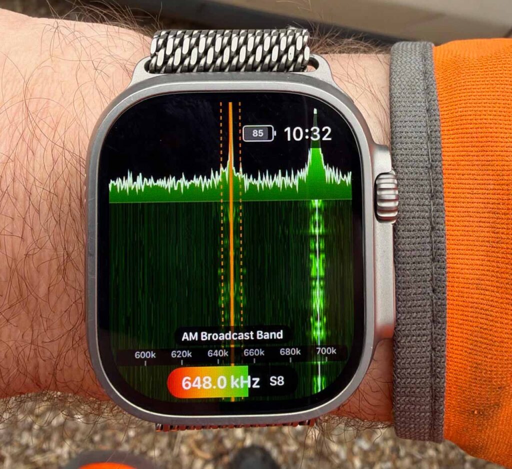 VibeSDR Running on an Apple Watch