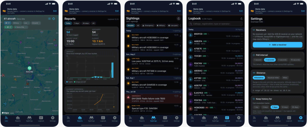 Overhead1090 Apple App Screenshots