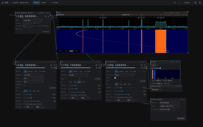 SDR–: A Software-Defined Radio Application with Visual Signal Path