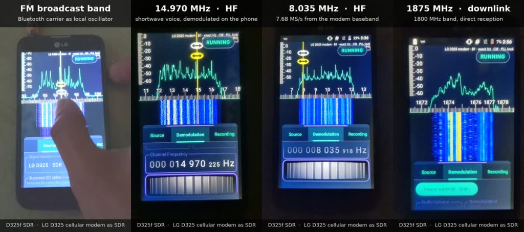 D325f-SDR Running on an LG D325 with SMA Antenna Adapter