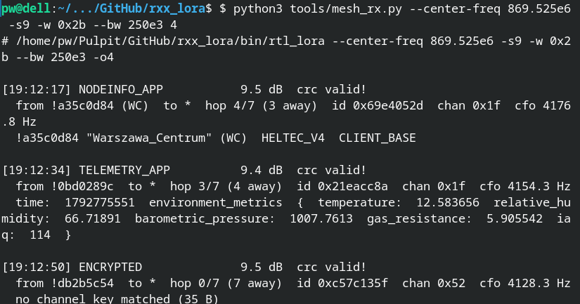 rxx_lora Decoding Meshtastic Packets with an RTL-SDR