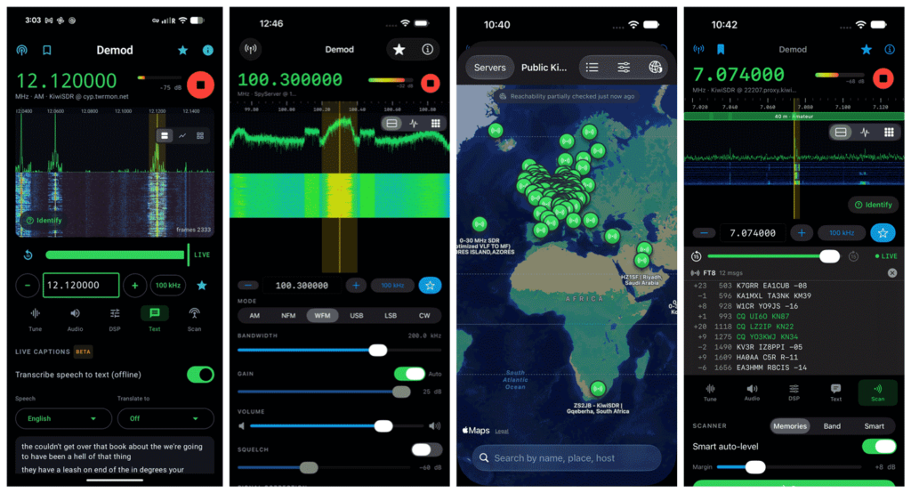Demod iOS and Android Client for WebSDRs
